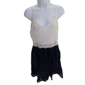 Double Zero Women Ivory and navy blue Casual Dress M